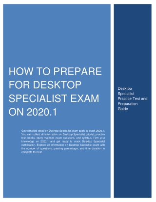 How to Prepare for Desktop Specialist exam on 2020.1?