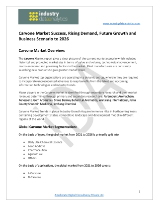 Carvone Market Growth and Forecast 2026