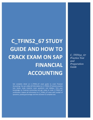 C_TFIN52_67 Study Guide and How to Crack Exam on SAP Financial Accounting