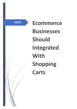ECOMMERCE BUSINESSES SHOULD INTEGRATED WITH SHOPPING CARTS