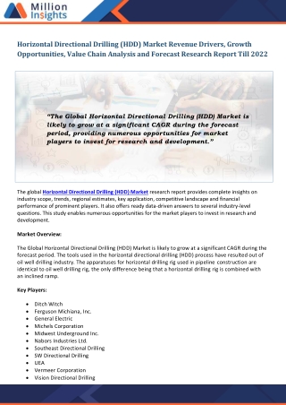 Horizontal Directional Drilling (HDD) Market