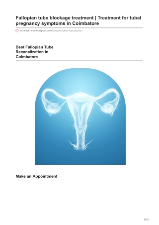 Fallopian Tube Blockage Test in Coimbatore-Uterus Fallopian Tubes