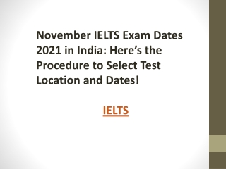 IELTS EXAM DATES