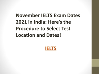 IELTS EXAM DATES