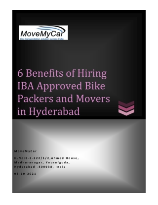 We Provide The Best & Verified Bike Packers and Movers in Hyderabad
