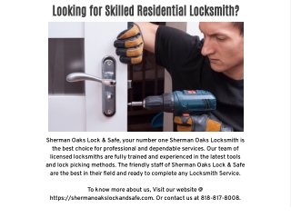 Looking for Skilled Residential Locksmith?