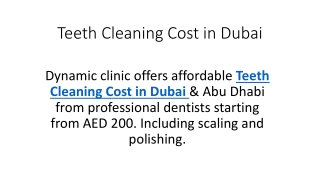 Teeth Cleaning Cost in Dubai