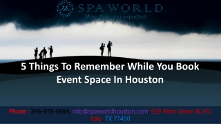 5 Things To Remember While You Book Event Space In Houston