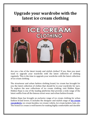 Upgrade your wardrobe with the latest ice cream clothing