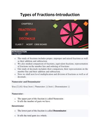 Types of Fractions-Introduction