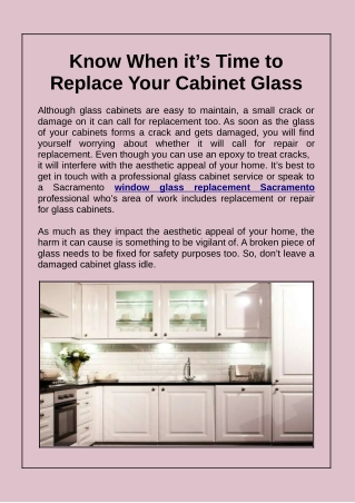 Know When it’s Time to Replace Your Cabinet Glass