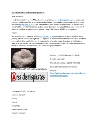 Buy 4-MMC in USA with realchemispirates.ro