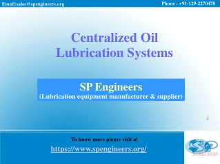 Centralized Oil Lubrication System Manufacturer