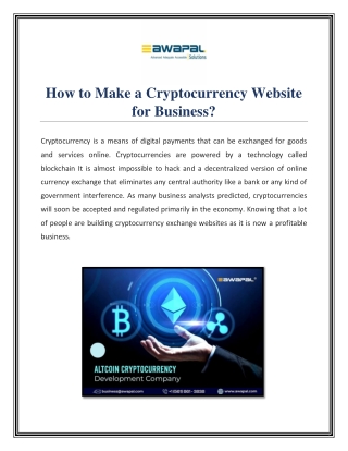 How to Make a Cryptocurrency Website for Business?