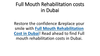 Full Mouth Rehabilitation costs in Dubai