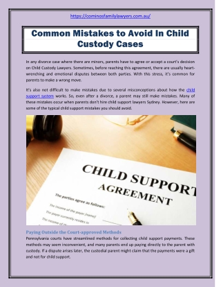 Common Mistakes to Avoid In Child Custody Cases