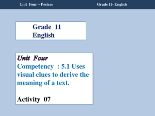 Grade 11 	English
