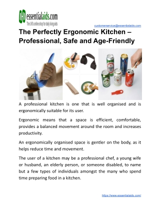 The Perfectly Ergonomic Kitchen – Professional, Safe and Age-Friendly