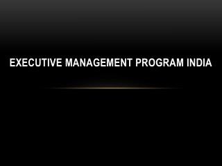 Executive Management Program India