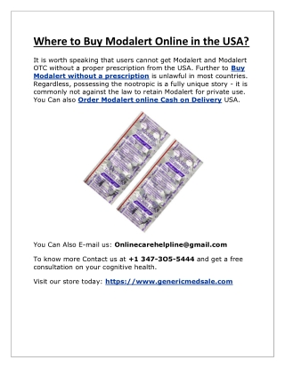 Where to Buy Modalert Online in the USA?