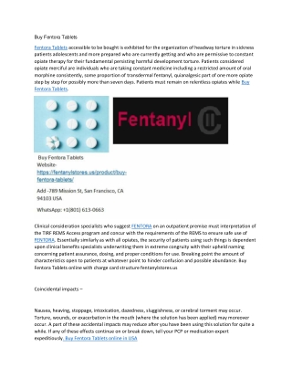 Buy Fentora Tablets