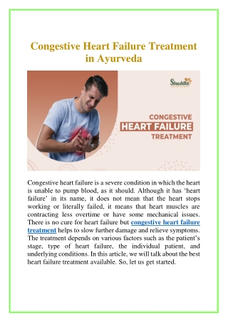 Congestive Heart Failure Treatment