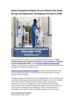 Global Outpatient Hospital Services Market Size St