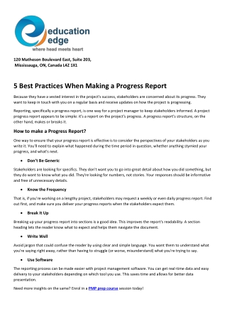 5 Best Practices When Making a Progress Report