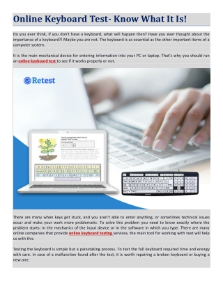 Online Keyboard Test- Know What It Is!