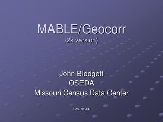 MABLE/Geocorr (2k version)