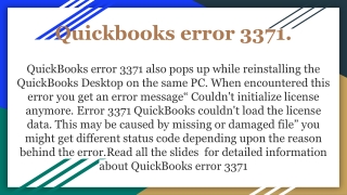 Quickbooks error 3371-1.