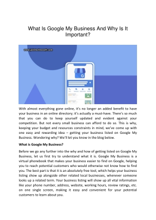 What Is Google My Business And Why Is It Important