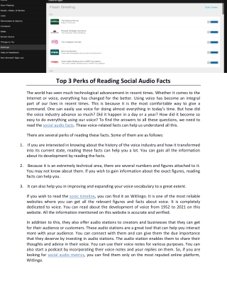 Top 3 Perks of Reading Social Audio Facts