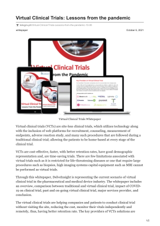 Virtual Clinical Trials Whitepaper