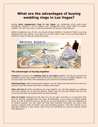 What are the advantages of buying wedding rings in Las Vegas?