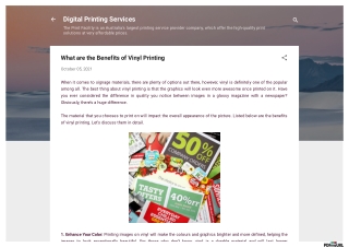What are the Benefits of Vinyl Printing