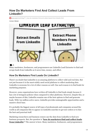1How Do Marketers Find And Collect Leads From LinkedIn