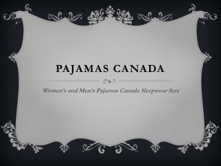 Family Pajamas Canada