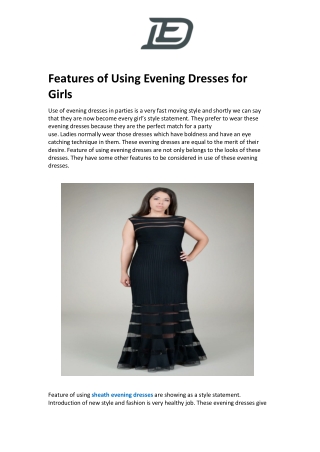 Features of Using Evening Dresses for Girls