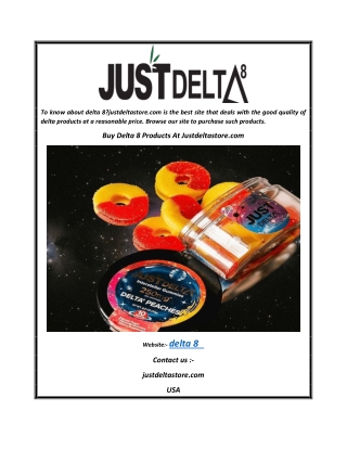 Buy Delta 8 Products At Justdeltastore.com