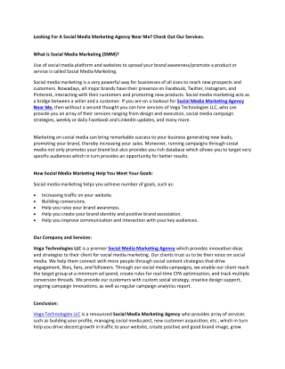 Looking For A Social Media Marketing Agency Near Me? Check Out Our Services.