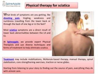 Physical therapy for sciatica