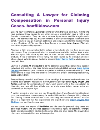 Consulting A Lawyer for Claiming Compensation in Personal Injury Cases-hanflikla