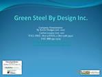 Green Steel By Design Inc.