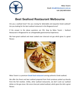 Best Seafood Restaurant Melbourne