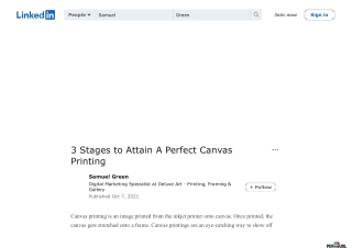 3 Stages to Attain A Perfect Canvas Printing