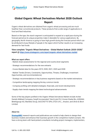 2021 Organic Wheat Derivatives Market Global Analysis Report