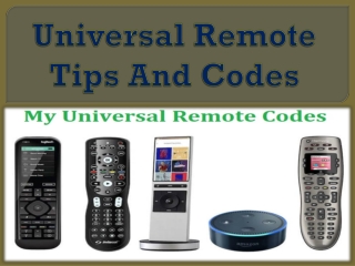 Universal Remote Tips And Codes