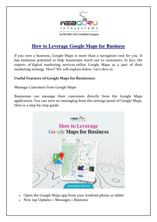 How to Leverage Google Maps for Business