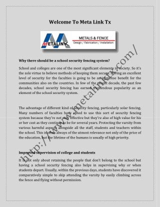 Why there should be a school security fencing system